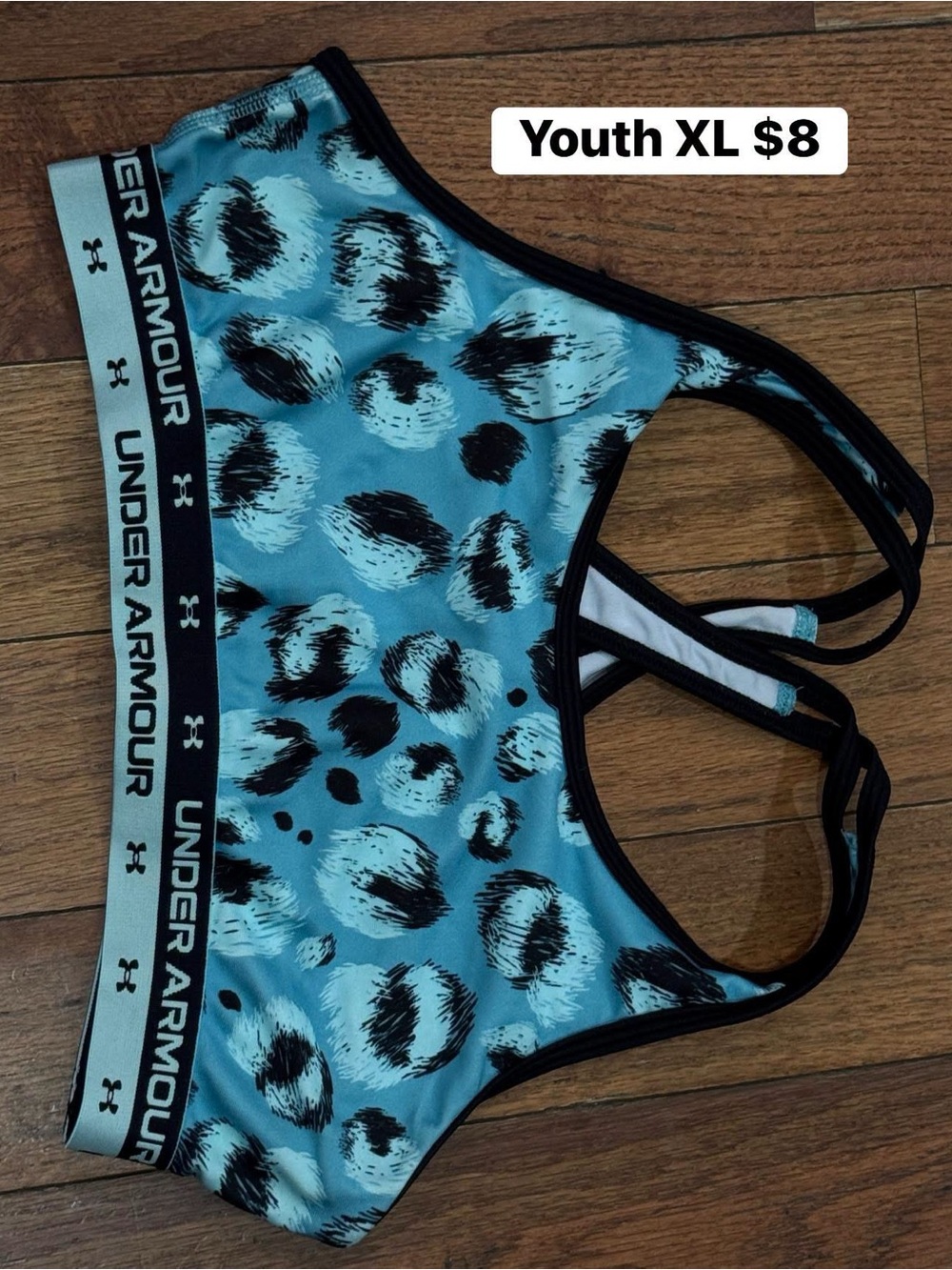 Under Armour Aqua and Black Youth Sports Bra